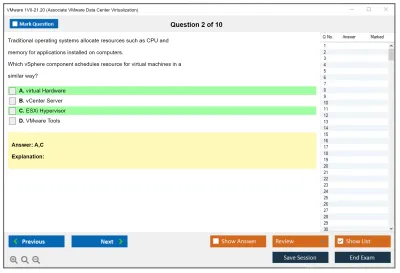 VMware 1V0-21.20 Associate VMware Data Center Virtualization Practice test exam simulator test engine exam Prep practice test questions answers Image 2