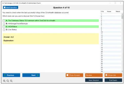 CA Technologies CAT-040 CA eHealth r6 Administrator Exam Practice test exam simulator test engine exam Prep practice test questions answers Image 4