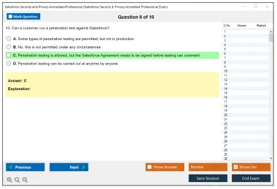Salesforce Security-and-Privacy-Accredited-Professional Salesforce Security & Privacy Accredited Professional Exam Practice test exam simulator test engine exam Prep practice test questions answers Image 6