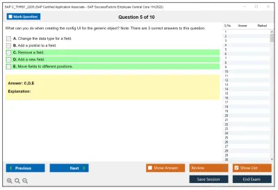 SAP C_THR81_2205 SAP Certified Application Associate - SAP SuccessFactors Employee Central Core 1H/2022 Practice test exam simulator test engine exam Prep practice test questions answers Image 5