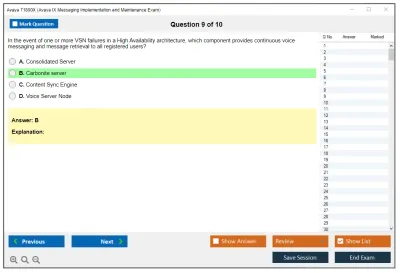 Avaya 71800X Avaya IX Messaging Implementation and Maintenance Exam Practice test exam simulator test engine exam Prep practice test questions answers Image 9