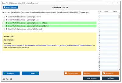 Cisco 700-101 Business Edition 6000 for Sales Engineers Practice test exam simulator test engine exam Prep practice test questions answers Image 2