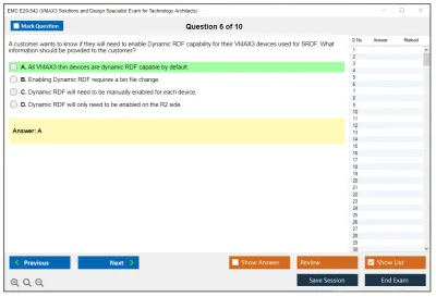 EMC E20-542 VMAX3 Solutions and Design Specialist Exam for Technology Architects Practice test exam simulator test engine exam Prep practice test questions answers Image 6