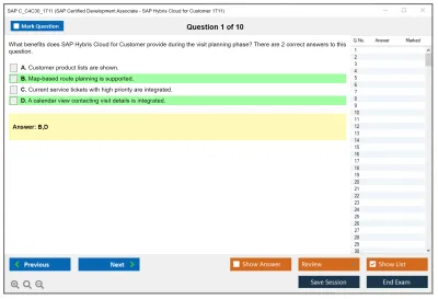 SAP C_C4C30_1711 SAP Certified Development Associate - SAP Hybris Cloud for Customer 1711 Practice test exam simulator test engine exam Prep practice test questions answers Image 1