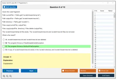 Oracle 1z0-816 Java SE 11 Programmer II Practice test exam simulator test engine exam Prep practice test questions answers Image 8