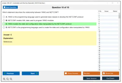 Juniper JN0-421 Automation and DevOps-Specialist (JNCIS-DevOps) Practice test exam simulator test engine exam Prep practice test questions answers Image 10