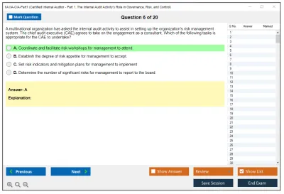 IIA IIA-CIA-Part1 Essentials of Internal Auditing Practice test exam simulator test engine exam Prep practice test questions answers Image 6
