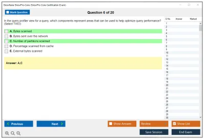Snowflake SnowPro-Core SnowPro Core Certification Exam Practice test exam simulator test engine exam Prep practice test questions answers Image 6