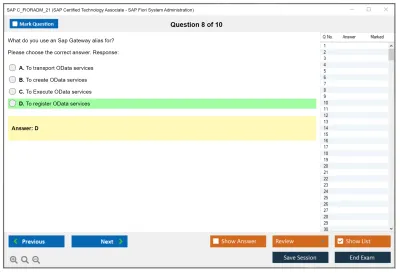 SAP C_FIORADM_21 SAP Certified Technology Associate - SAP Fiori System Administration Practice test exam simulator test engine exam Prep practice test questions answers Image 8