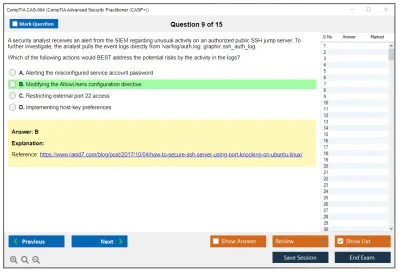 CompTIA CAS-004 CompTIA Advanced Security Practitioner (CASP+) Exam Practice test exam simulator test engine exam Prep practice test questions answers Image 9