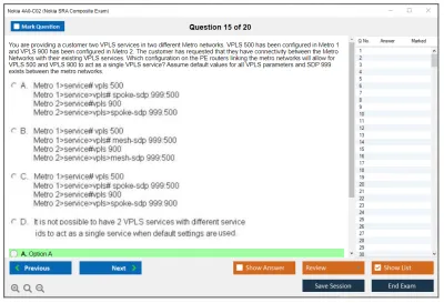 Nokia 4A0-C02 Nokia SRA Composite Exam Practice test exam simulator test engine exam Prep practice test questions answers Image 15