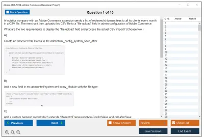 Adobe AD0-E709 Adobe Commerce Developer Expert Practice test exam simulator test engine exam Prep practice test questions answers Image 1