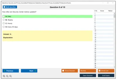 Salesforce Security-and-Privacy-Accredited-Professional Salesforce Security & Privacy Accredited Professional Exam Practice test exam simulator test engine exam Prep practice test questions answers Image 8