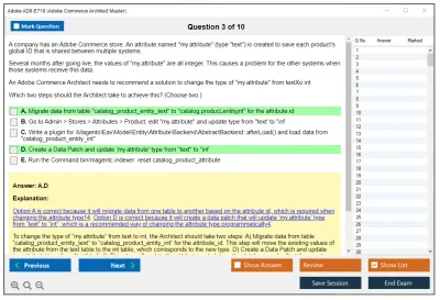 Adobe AD0-E718 Adobe Commerce Architect Master Practice test exam simulator test engine exam Prep practice test questions answers Image 3