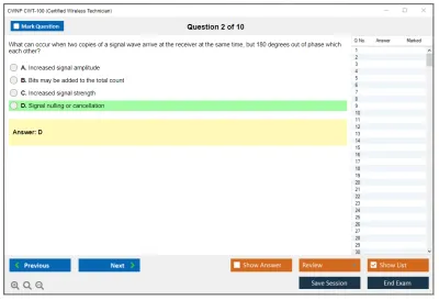 CWNP CWT-100 Certified Wireless Technician Practice test exam simulator test engine exam Prep practice test questions answers Image 2