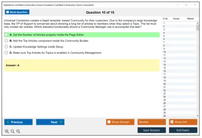 Salesforce Certified-Community-Cloud-Consultant Salesforce Certified Community Cloud Consultant Practice test exam simulator test engine exam Prep practice test questions answers Image 10