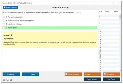 Huawei H35-582 HCIE-5G Radio V1.0 (Written) Practice test exam simulator test engine exam Prep practice test questions answers Image 8