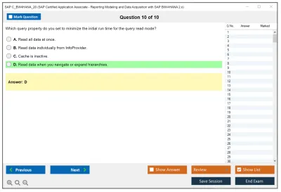 SAP C_BW4HANA_20 SAP Certified Application Associate - Reporting Modeling and Data Acquisition with SAP BW/4HANA 2.x Practice test exam simulator test engine exam Prep practice test questions answers Image 10