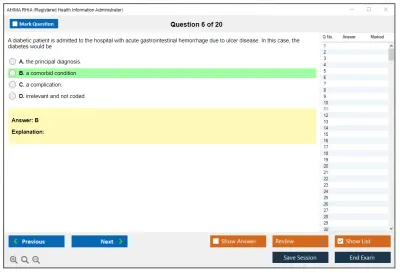 AHIMA RHIA Registered Health Information Administrator Practice test exam simulator test engine exam Prep practice test questions answers Image 6