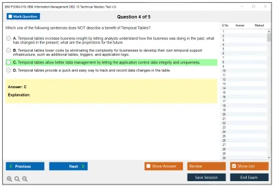 IBM P2090-018 IBM Information Management DB2 10 Technical Mastery Test v3 Practice test exam simulator test engine exam Prep practice test questions answers Image 4