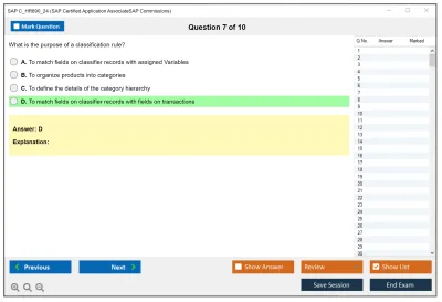 SAP C_HR890_24 SAP Certified Application AssociateSAP Commissions Practice test exam simulator test engine exam Prep practice test questions answers Image 7