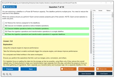 Microsoft DP-500 Designing and Implementing Enterprise-Scale Analytics Solutions Using Microsoft Azure and Microsoft Power BI Practice test exam simulator test engine exam Prep practice test questions answers Image 7