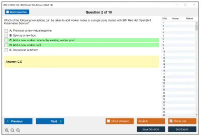 IBM C1000-100 IBM Cloud Solution Architect v4 Practice test exam simulator test engine exam Prep practice test questions answers Image 2