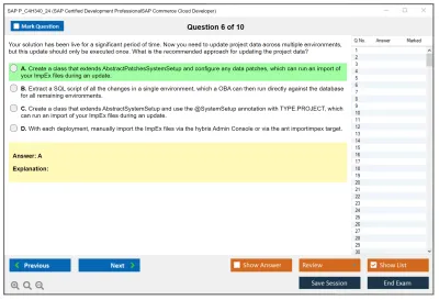 SAP P_C4H340_24 SAP Certified Development ProfessionalSAP Commerce Cloud Developer Practice test exam simulator test engine exam Prep practice test questions answers Image 6
