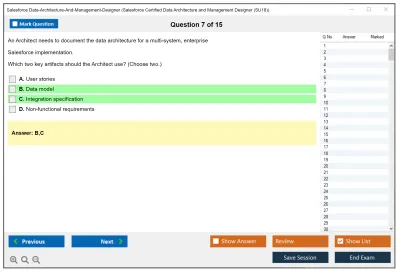 Salesforce Data-Architecture-And-Management-Designer Salesforce Certified Data Architecture and Management Designer Practice test exam simulator test engine exam Prep practice test questions answers Image 7