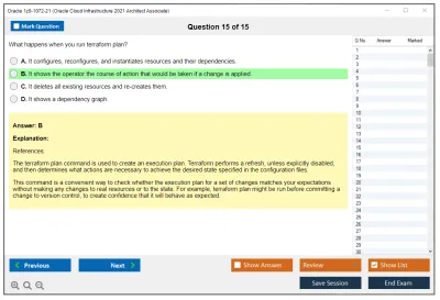 Oracle 1z0-1072-21 Oracle Cloud Infrastructure 2021 Architect Associate Practice test exam simulator test engine exam Prep practice test questions answers Image 15