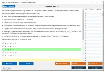 Oracle 1z0-063 Oracle Database 12c: Advanced Administration Practice test exam simulator test engine exam Prep practice test questions answers Image 9
