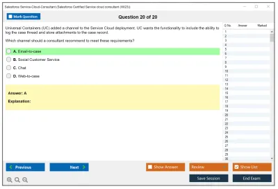 Salesforce Service-Cloud-Consultant Salesforce Certified Service Cloud Consultant Practice test exam simulator test engine exam Prep practice test questions answers Image 20