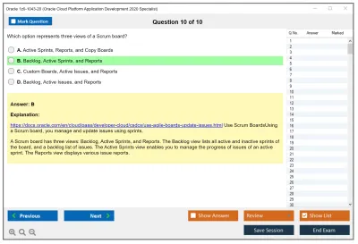 Oracle 1z0-1043-20 Oracle Cloud Platform Application Development 2020 Specialist Practice test exam simulator test engine exam Prep practice test questions answers Image 10