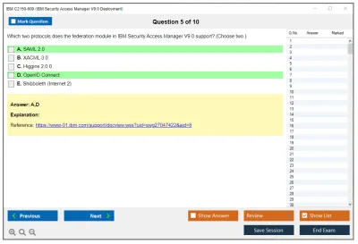 IBM C2150-609 IBM Security Access Manager V9.0 Deployment Practice test exam simulator test engine exam Prep practice test questions answers Image 5