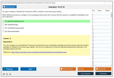Microsoft MS-600 Building Applications and Solutions with Microsoft 365 Core Services Practice test exam simulator test engine exam Prep practice test questions answers Image 15