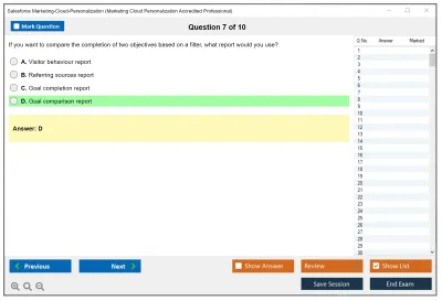 Salesforce Marketing-Cloud-Personalization Marketing Cloud Personalization Accredited Professional Practice test exam simulator test engine exam Prep practice test questions answers Image 7