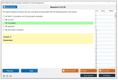 BCS ISEB-PM1 BCS Foundation Certificate in IS Project Management Practice test exam simulator test engine exam Prep practice test questions answers Image 9