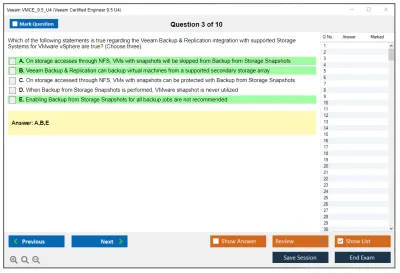 Veeam VMCE_9.5_U4 Veeam Certified Engineer 9.5 U4 Practice test exam simulator test engine exam Prep practice test questions answers Image 3