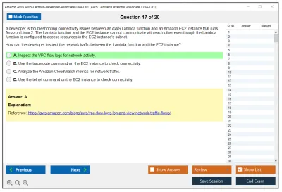 Amazon AWS AWS-Certified-Developer-Associate-DVA-C01 AWS Certified Developer Associate (DVA-C01) Practice test exam simulator test engine exam Prep practice test questions answers Image 17