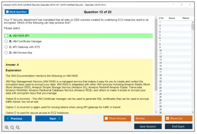 Amazon AWS AWS-Certified-Security-Specialty-SCS-C01 AWS Certified Security - Specialty (SCS-C01) Practice test exam simulator test engine exam Prep practice test questions answers Image 12