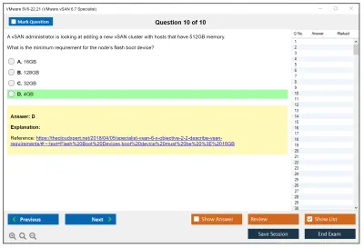VMware 5V0-22.21 VMware vSAN 6.7 Specialist Practice test exam simulator test engine exam Prep practice test questions answers Image 10