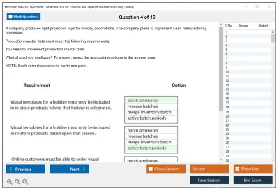 Microsoft MB-320 Microsoft Dynamics 365 for Finance and Operations-Manufacturing  Practice test exam simulator test engine exam Prep practice test questions answers Image 4
