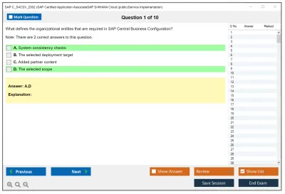 SAP C_S4CSV_2302 SAP Certified Application AssociateSAP S/4HANA Cloud (public)Service Implementation Practice test exam simulator test engine exam Prep practice test questions answers Image 1