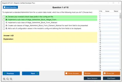 Magento M70-201 Magento Certified Developer Plus Practice test exam simulator test engine exam Prep practice test questions answers Image 1