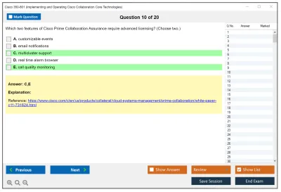Cisco 350-801 Implementing Cisco Collaboration Core Technologies (350-801 CLCOR) Practice test exam simulator test engine exam Prep practice test questions answers Image 10