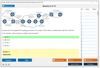 Juniper JN0-663 Service Provider Routing and Switching Professional (JNCIP-SP) Practice test exam simulator test engine exam Prep practice test questions answers Image 9