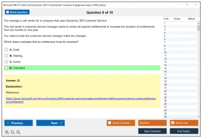 Microsoft MB-910 Microsoft Dynamics 365 Fundamentals Customer Engagement Apps (CRM) Practice test exam simulator test engine exam Prep practice test questions answers Image 8