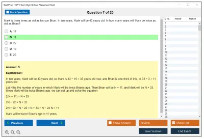Test Prep HSPT-Test High School Placement Test Practice test exam simulator test engine exam Prep practice test questions answers Image 7
