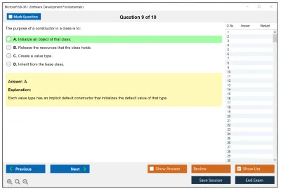Microsoft 98-361 Software Development Fundamentals Practice test exam simulator test engine exam Prep practice test questions answers Image 9