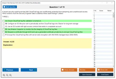 Amazon Web Services SCS-C02 AWS Certified Security - Specialty Practice test exam simulator test engine exam Prep practice test questions answers Image 1